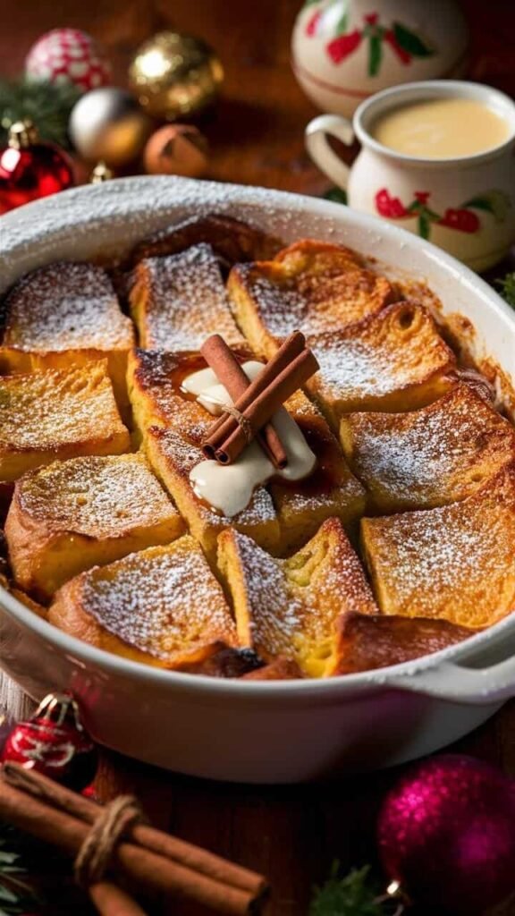 Overnight Eggnog French Toast Casserole