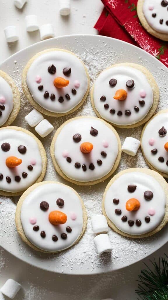 Snowman Face Cookies