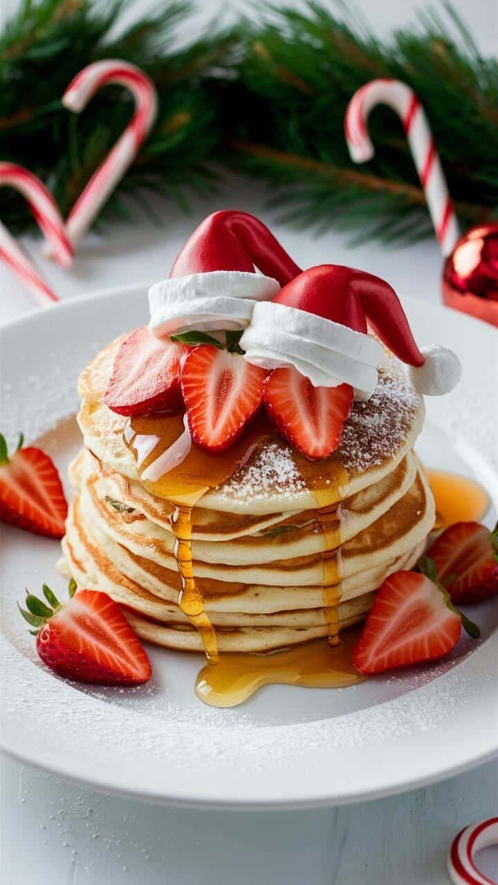 Santa Hat Pancakes