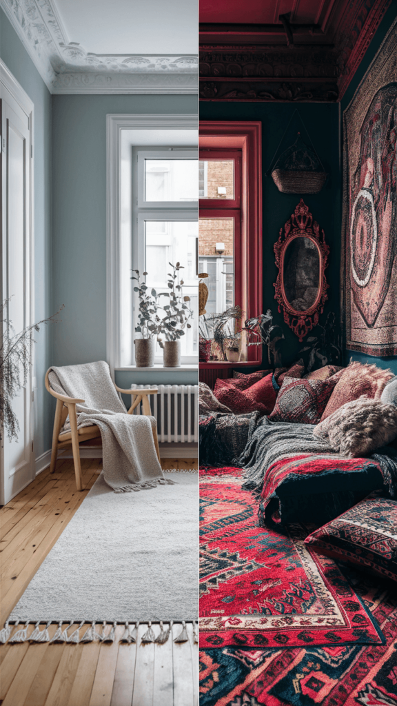 Scandinavian vs Boho decor