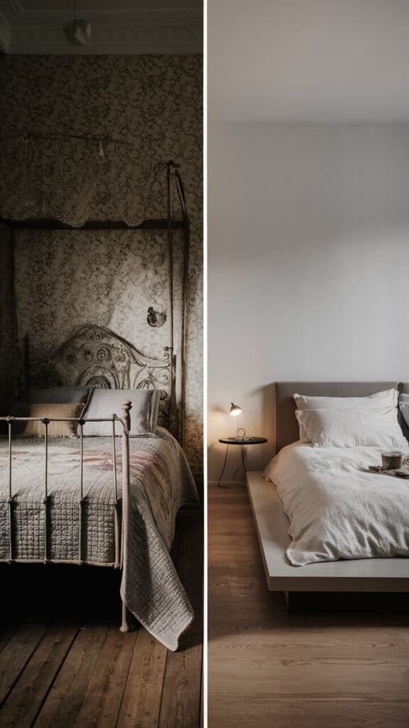 vintage vs modern decor