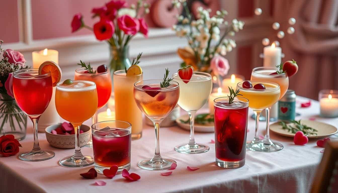 Valentine's cocktails and mocktails