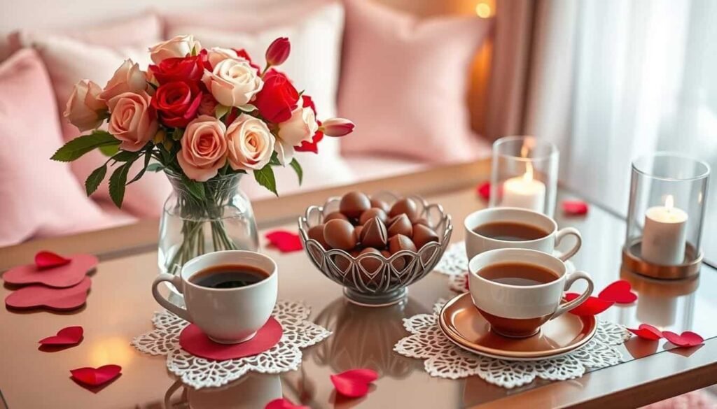Valentine's coffee table styling Valentine's coffee table styling