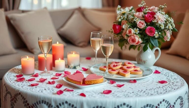 Valentine’s coffee table styling