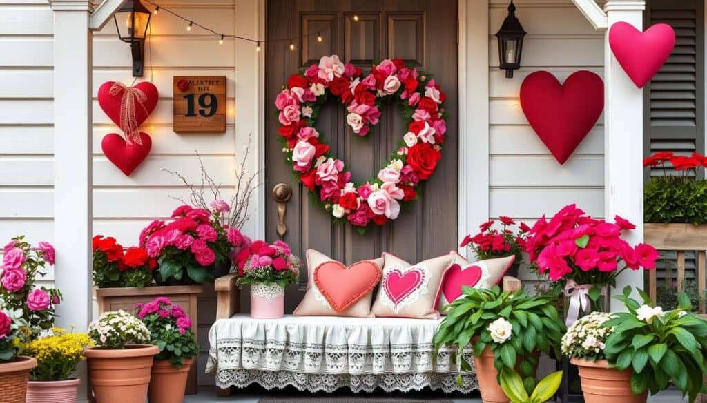 Valentine's day porch decor