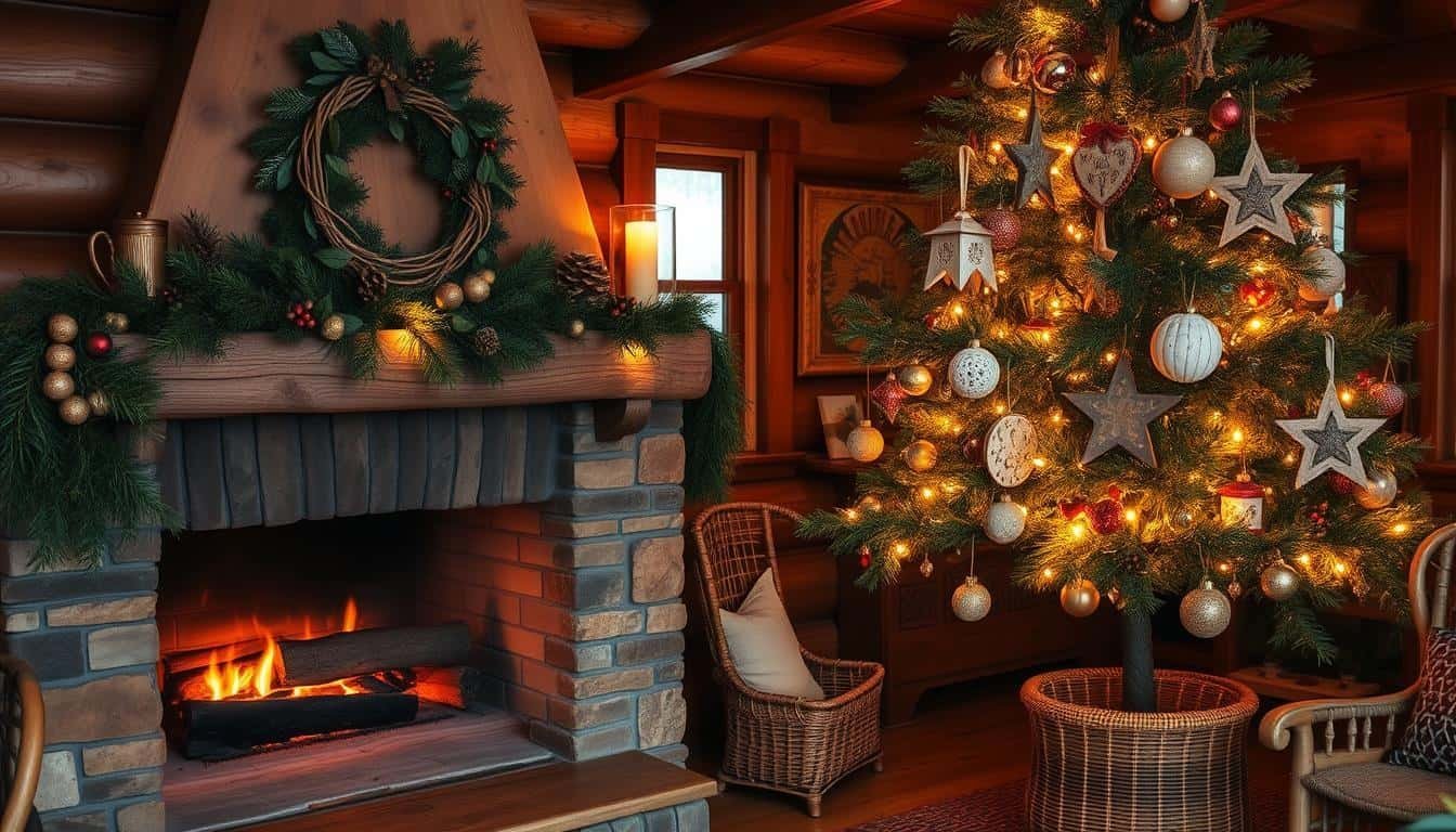 rustic christmas decor, warm holiday decor