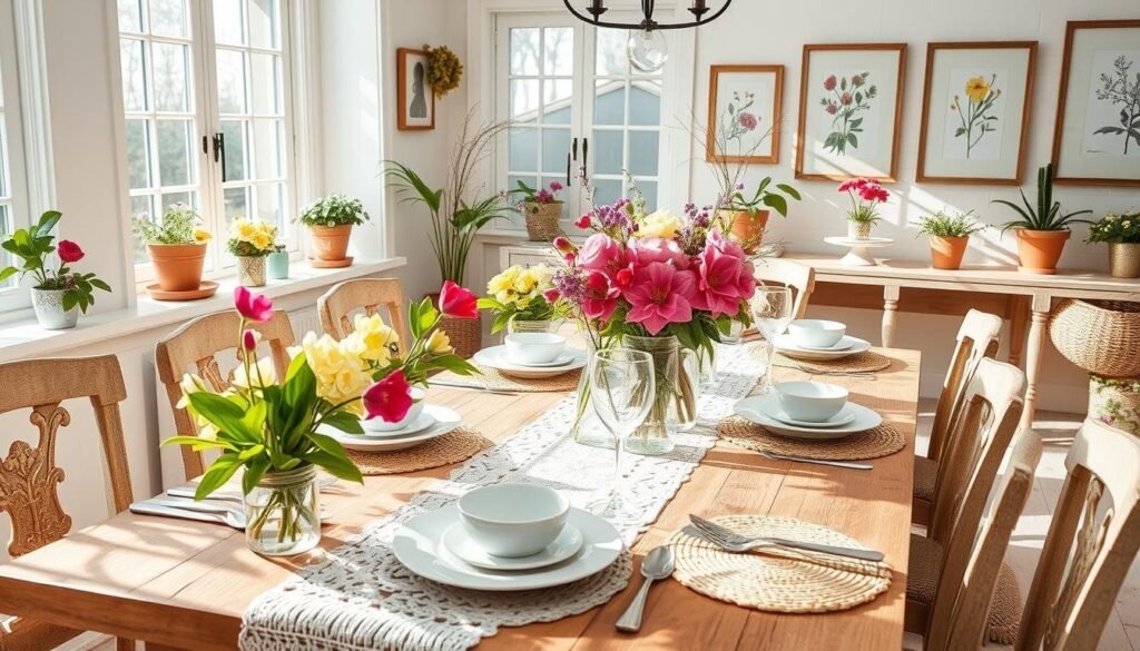 spring home decor dining room