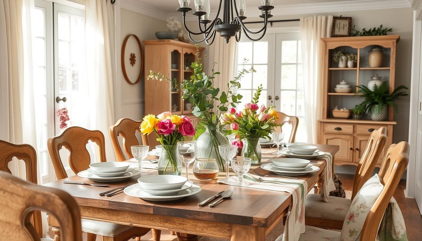 spring home decor dining room