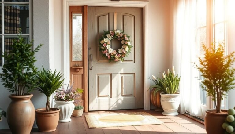spring home decor entryway