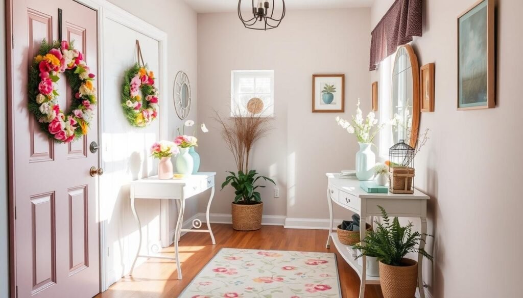 spring home decor entryway