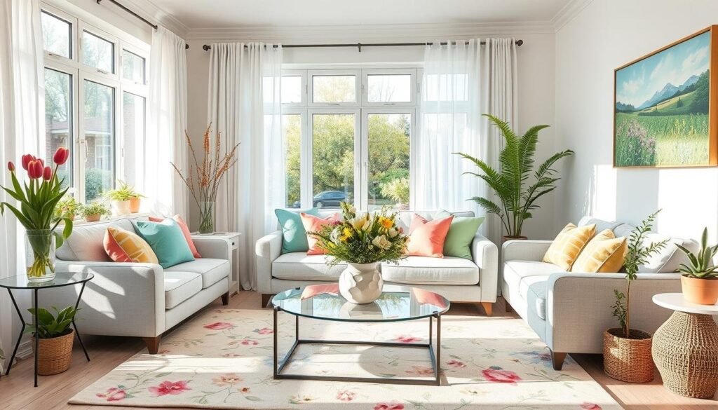 spring home decor living room