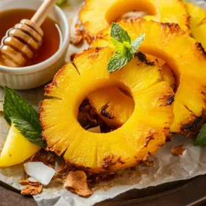 Air-Fried Pineapple with Honey Drizzle Recipe
