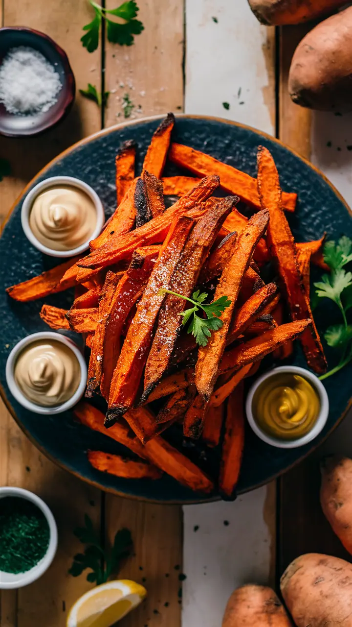 A crispy, flavorful, and perfectly seasoned sweet potato fries recipe made in the air fryer—a healthy alternative to regular fries!