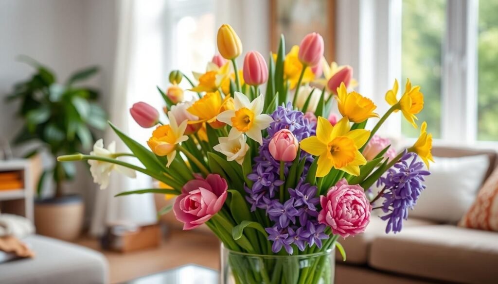 Spring flowers in a vase Spring flowers in a vase