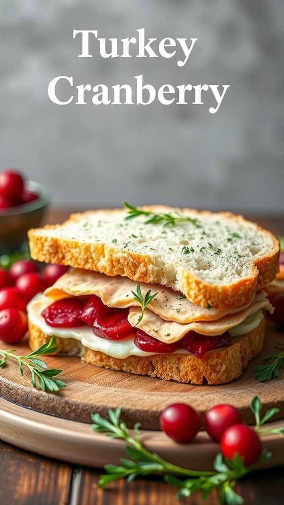 Turkey Cranberry Sandwich with fresh ingredients