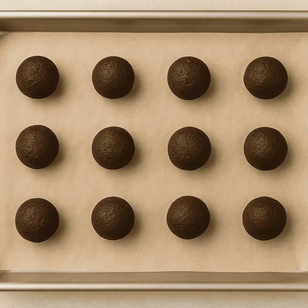 Form balls: Roll into small balls, about 1 inch. Line them on a tray and chill for 1 hour (or 20 mins in the freezer).