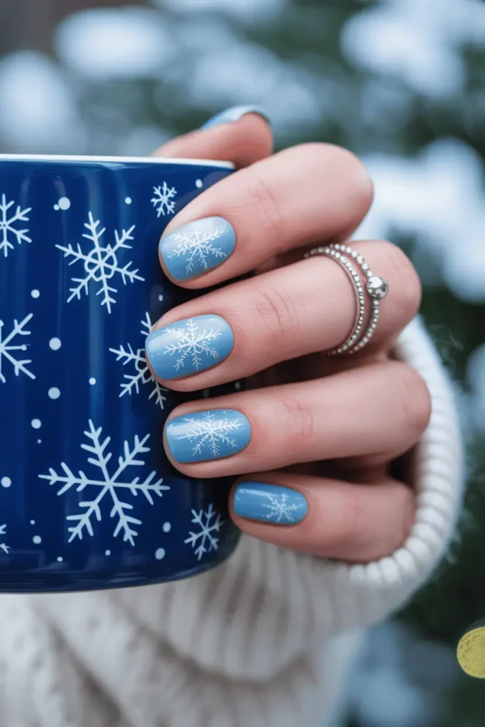 Icy Blue Nails