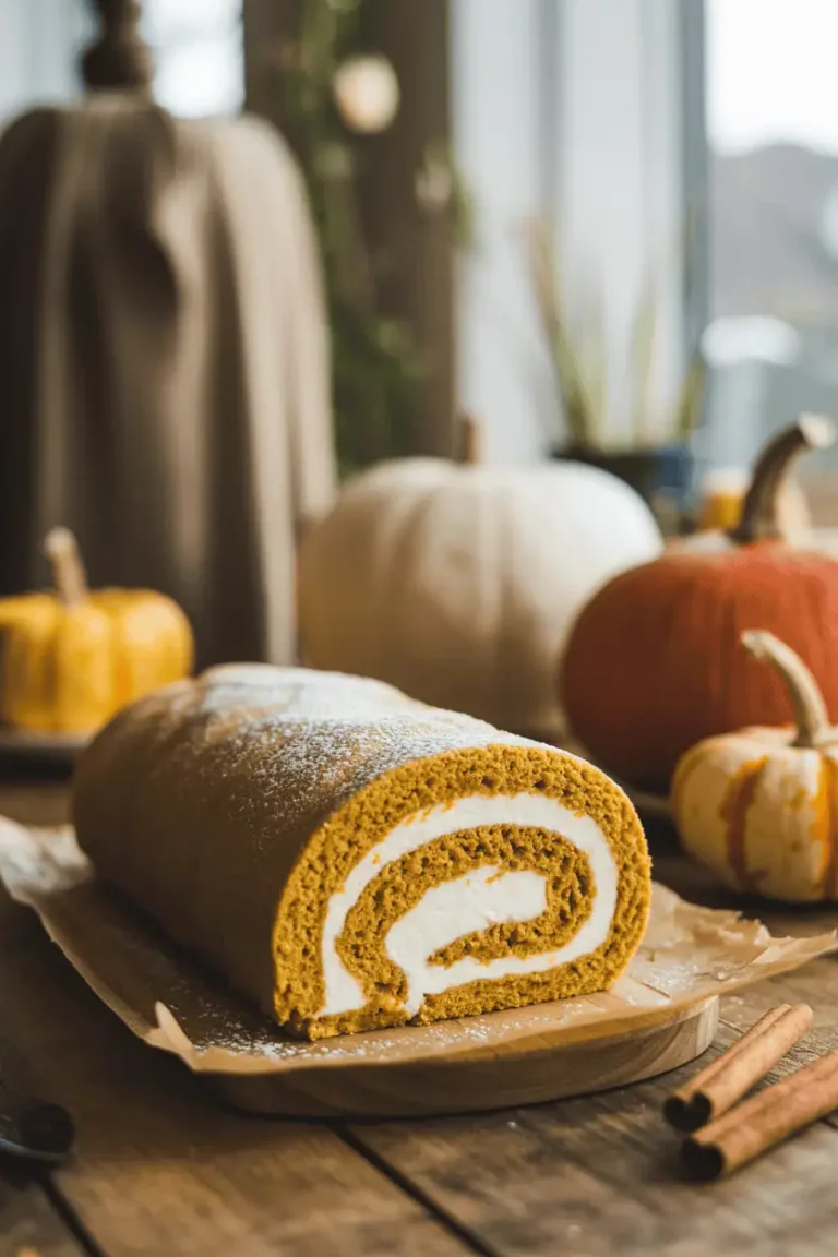 🎃 Soft & Spiced Pumpkin Roll with Cream Cheese Swirl